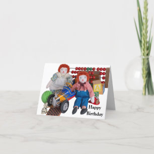 Raggedy Ann Andy Card för barn Barbarn Helgkort