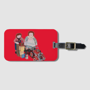 Raggedy Ann & Andy dolls med leksak Bagagebricka