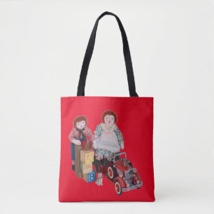 Raggedy Ann & Andy dolls med leksak Tygkasse