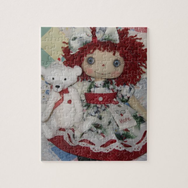 Raggedy Ann-docka & isbjörn Pussel (Vertikal)