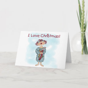 Raggedy Ann jul Helgkort