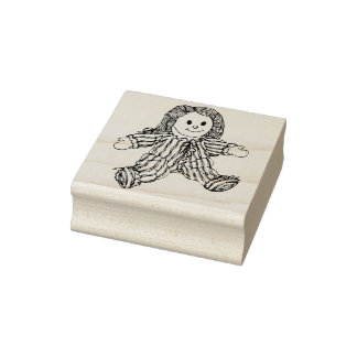 raggedy doll art stamp stämpel