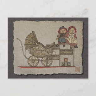 Raggedy Doll & Baby Buggy Vykort