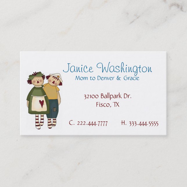 Raggedy Dolls Anpassningsbar Mamma Card (Framsida)
