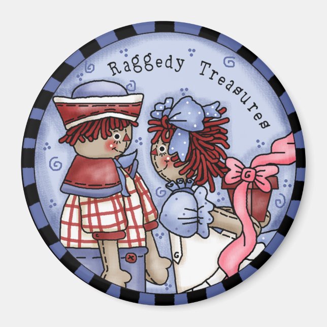 Raggedy Treasures Land Annie och Andy Magnet (Framsidan)