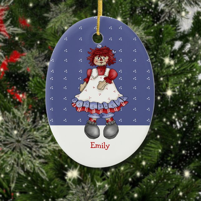 Raggety Doll Oval jul Ornament (Skapare uppladdad)