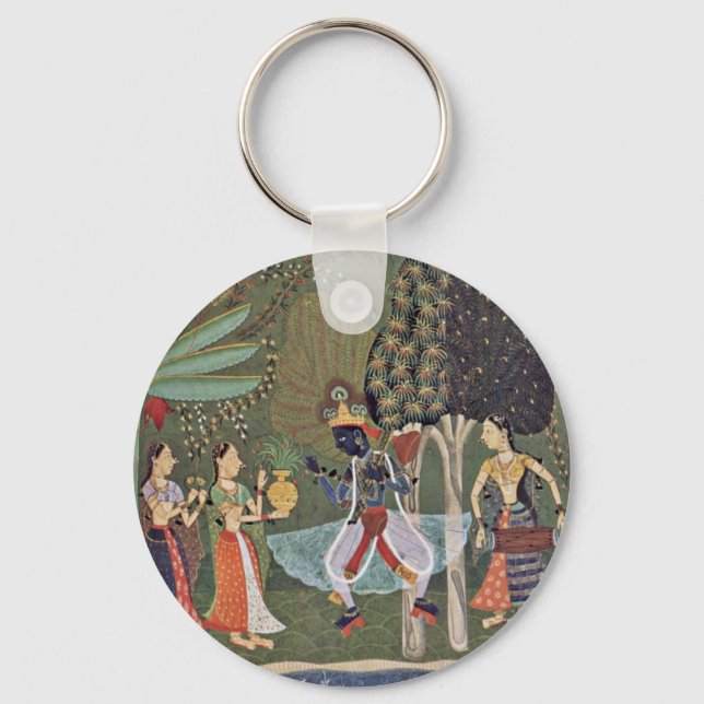 Râginâ Vasanta (Vår) Krishna Dancing to Mus Nyckelring (Framsida)