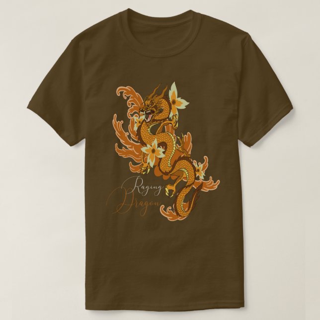 Raging Dragon Japanska T Shirt (Design framsida)