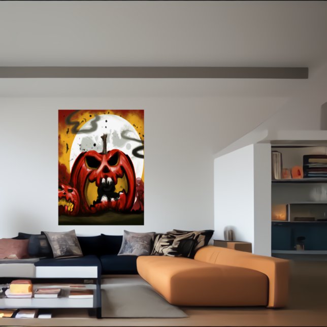Raging Red Pumpkin | AI Art Poster (Skapare uppladdad)