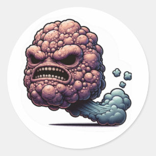 Raging Toot Comical Furious Fart Runt Klistermärke