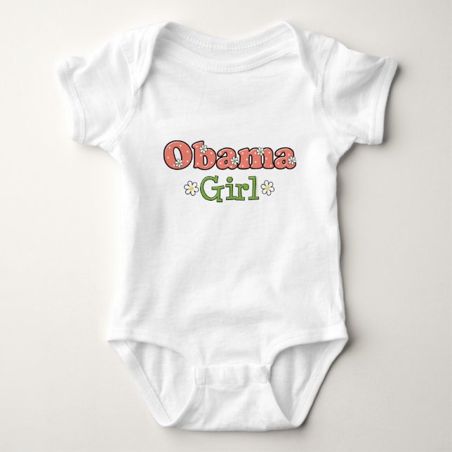 Raglan för skjorta för Obama flicka T Tee (Framsida)