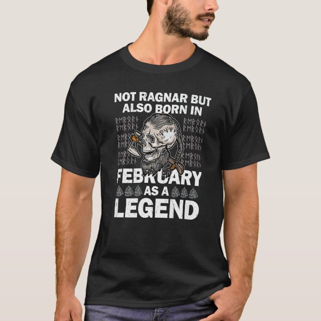 Ragnar februari Legend Valhalla Viking Pappa T Shirt (Framsida)