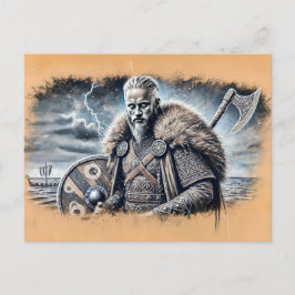 Ragnar Lodbrok i Pastel Chalk Teckning Vykort