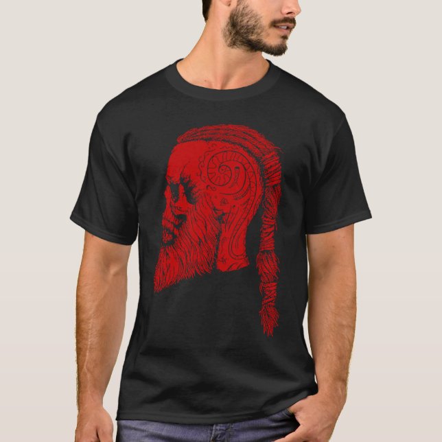 Ragnar Lodbrok T  Viking Ragnar Skull T T Shirt (Framsida)