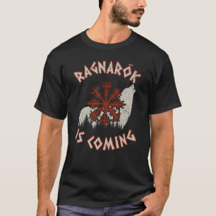 Ragnarok kommer Varg Vegvisir Viking Vikings T Shirt