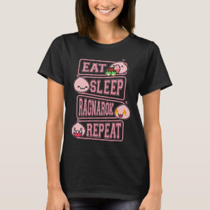 Ragnarok Poring Ät Sova Upprepa Gamer Meme T-shirt