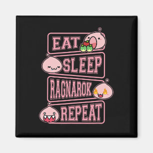 Ragnarok Poring Ät Sova Upprepa Gamer Meme T-shirt Magnet