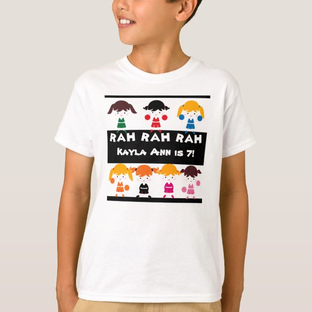 Rah Rah Rah Cheerlead Birthday Tshirt Tee (Framsida)