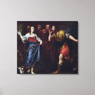 Rahab och Joshua Emissaries Canvastryck