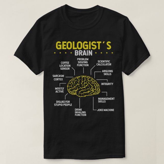Rahounder Brain Sten Collector Geolog Mineral T Shirt (Design framsida)