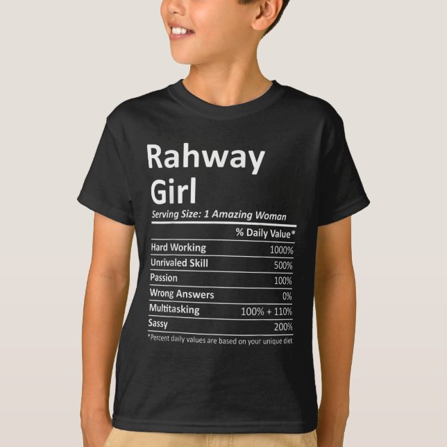 Rahway Girl Nj New Jersey Funny City Home Roots Us T Shirt (Framsida)