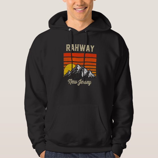 Rahway New Jersey Hometown Stad Stat Usa Hoodie (Framsida)