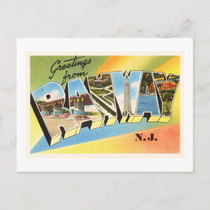 Rahway New jersey NJ Old Vintage resor Postcard- Vykort