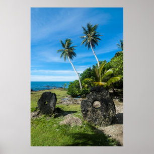 Rai Stones på Yap Island Poster