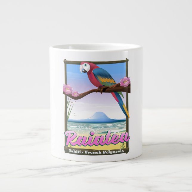 Raiatea Society Islands,Tahiti,Fransk Polynesien. Jumbo Mugg (Framsidan)
