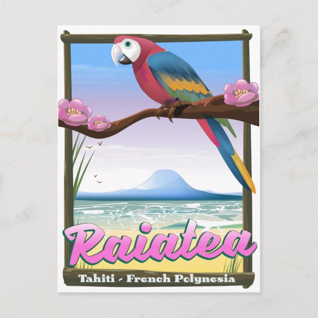 Raiatea Society Islands,Tahiti,Fransk Polynesien. Vykort (Framsida)