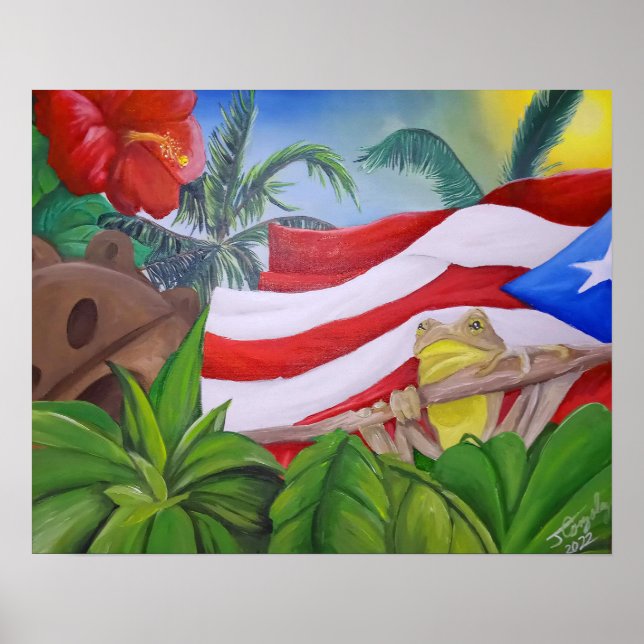 Raices 8 Puerto rican art Poster (Framsidan)