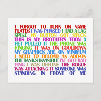 Raid Excuses för Warcraft Vykort