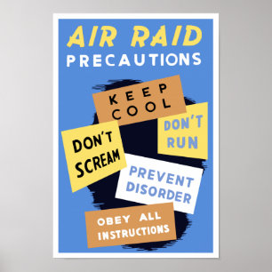 Raid Precautions luft - WWII Poster