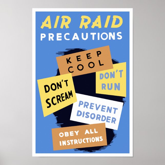 Raid Precautions luft - WWII Poster (Framsidan)
