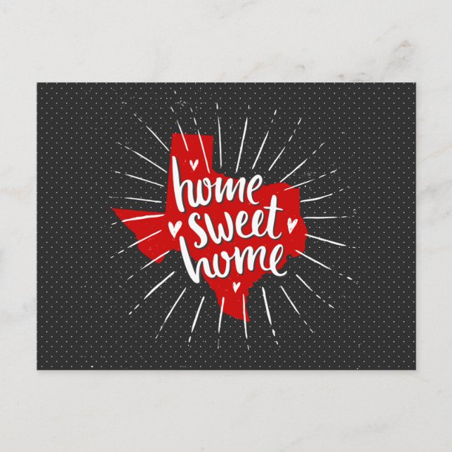Raider Red and Black Home, Sweet Home - Texas Vykort (Framsida)