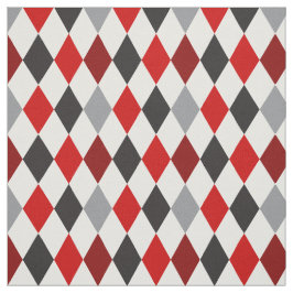 Raider Red & Black Argyle Mönster Fabric Tyg
