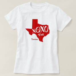 Raider Red XOXO, Y - Texas State Shape T Shirt
