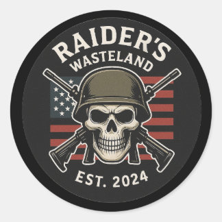 Raider’s Wasteland Official Logo Sticker Runt Klistermärke
