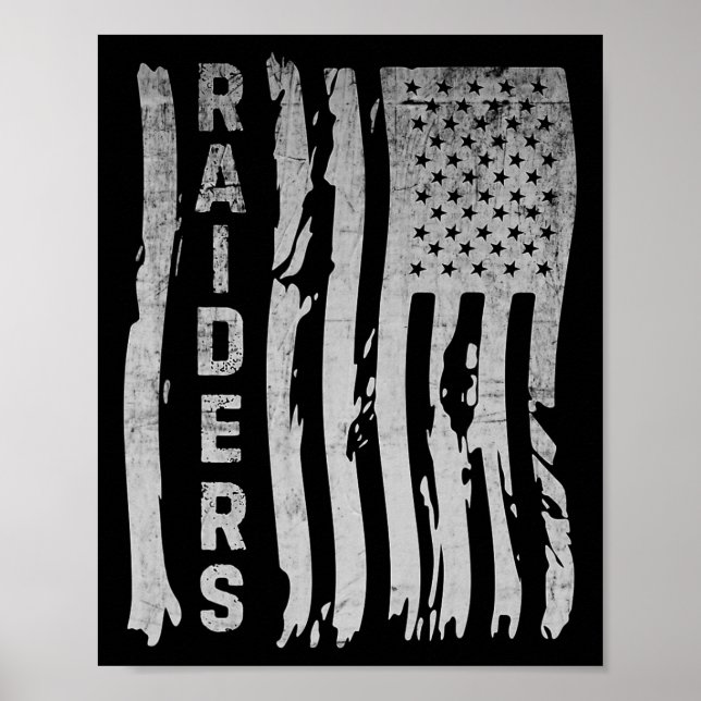 Raiders attackerar flygplan USA flagga Manar Boy W Poster (Framsidan)