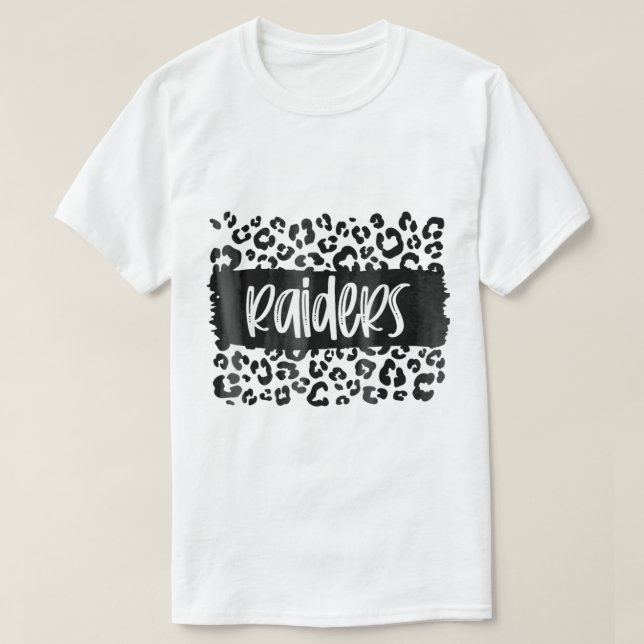 Raiders Team Mascot School Spirit Game Night Leopa T Shirt (Design framsida)