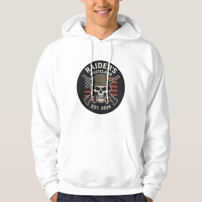 Raider's Wasteland Officiell Logo Hoodie Vit (Framsida)