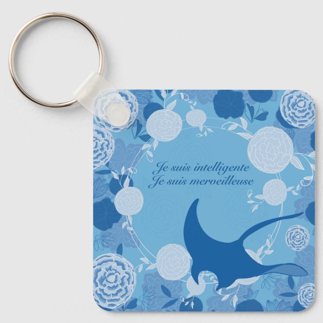 raie, fleur de vie, orange, mandala,zen,chakra, nyckelring (Framsida)