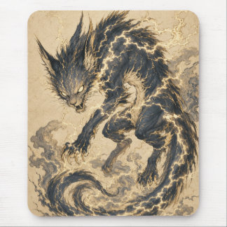 Raiju Guld Svans Japansk Yokai Konstmössa Musmatta