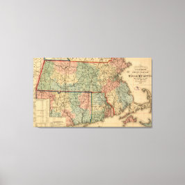Rail Road & Township Karta of Massachusetts, 1879 Canvastryck