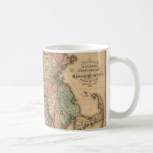Rail Road & Township Karta of Massachusetts, 1879 Kaffemugg