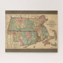 Rail Road & Township Karta of Massachusetts, 1879