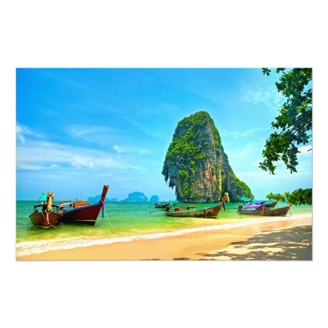 Railay Beach at Krabi, Thailand Fototryck (Framsidan)