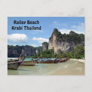 Railay Beach Krabi Thailand Postcard Vykort