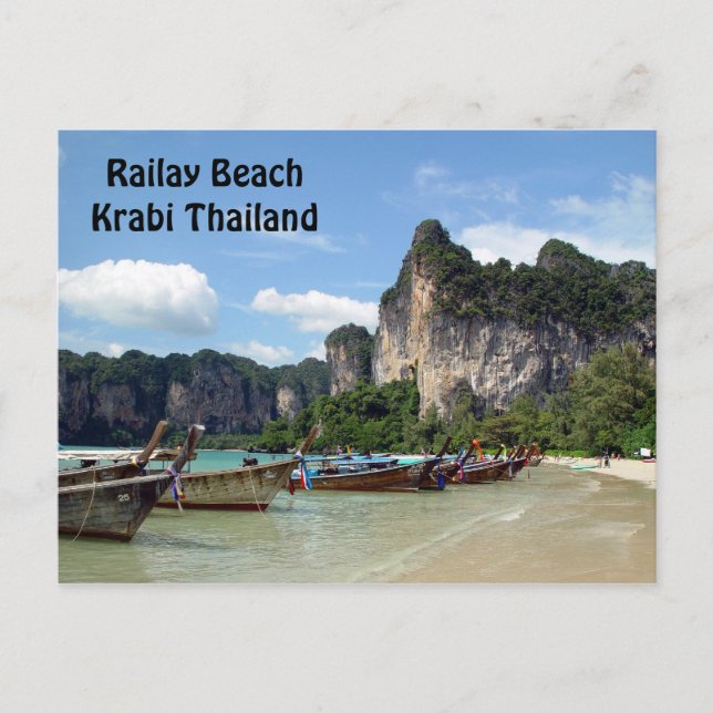 Railay Beach Krabi Thailand Postcard Vykort (Framsida)