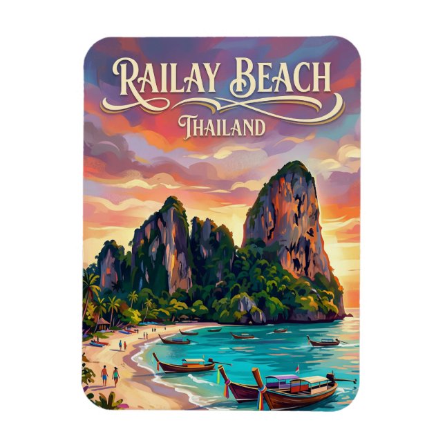 Railay Beach Thailand Magnet (Vertikal)